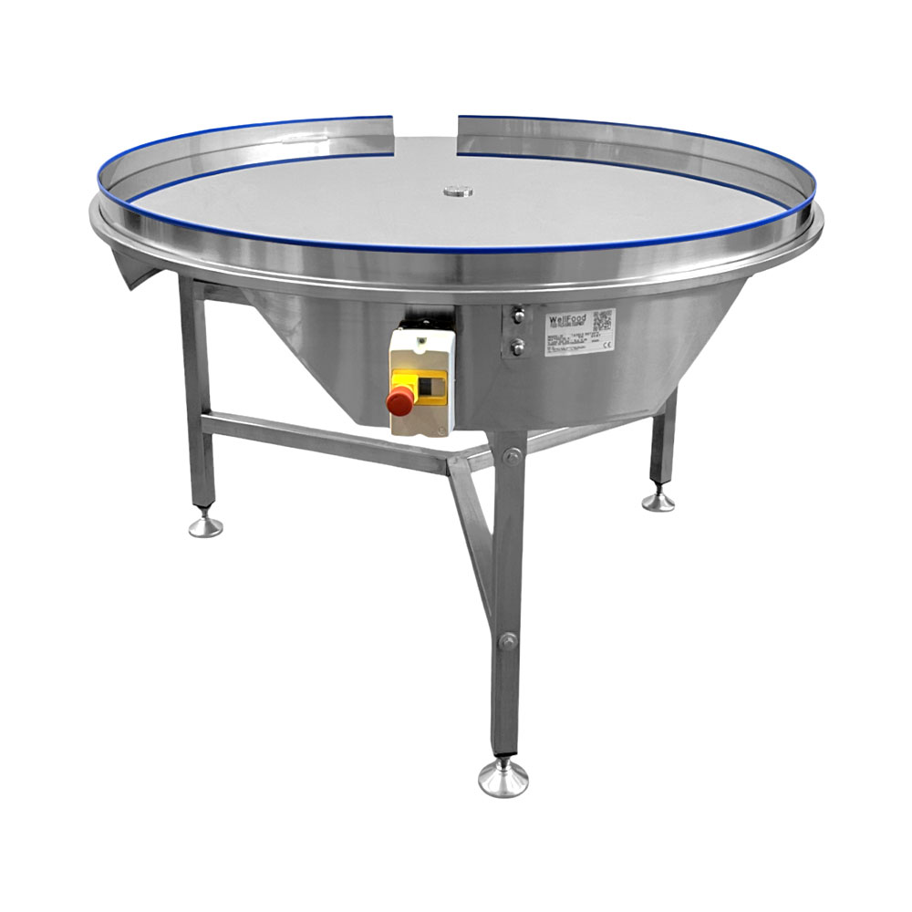 Tavolo rotante piano con sponde in acciaio inox Ø 1200 mm Tavolo rotante piano con sponde in acciaio inox Ø 1200 mm